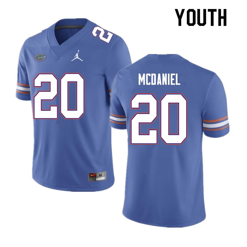 NCAA Florida Gators Mordecai McDaniel Youth #20 Nike Blue Stitched Authentic College Football Jersey VEK0464IX